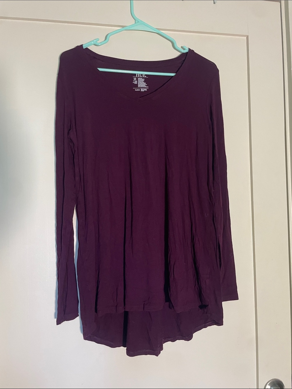 HUE Long Sleeve Scoop Neck Top - Plum